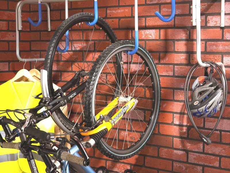 XCSOURCE Bike Storage Rack Holds 5 Bicycles Bike Wall Mounted Bike Hanger Holder Bicycle Storage Rack Garage Storage Systems for Home & Garage,2 Pack 