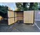 8 Space timber clad cycle shelter one gate open.jpg